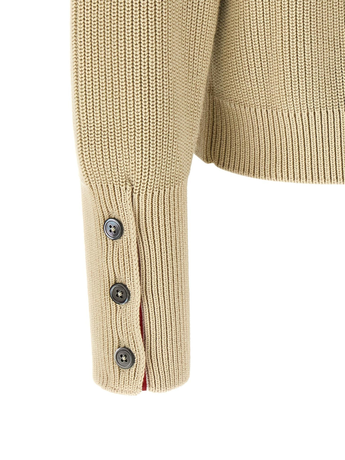 THOM BROWNE Navy Wool 4-Bar V-Neck Cardigan