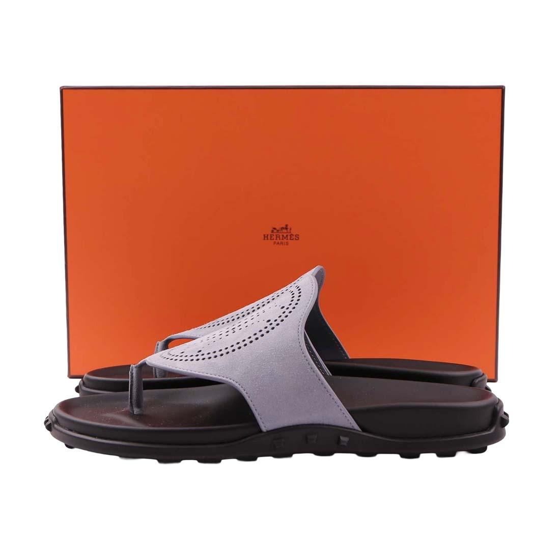 HERMES Blue Natura Slide Sandals Women’s Slippers