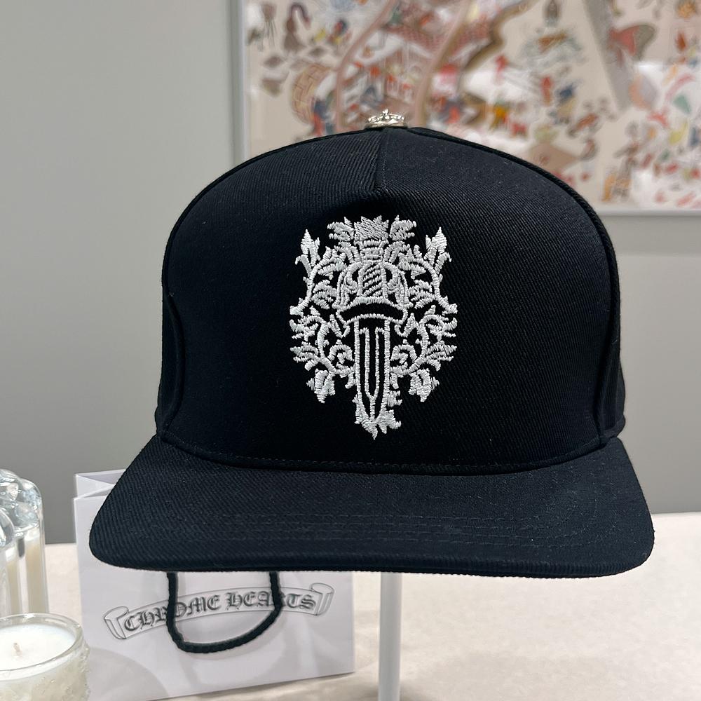 Chrome Hearts Dagger Denim Baseball Cap Black White