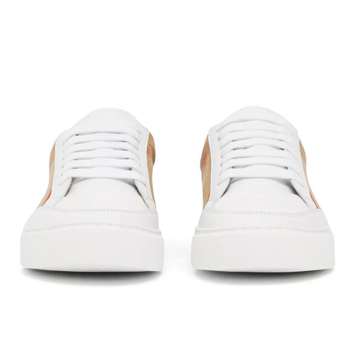 BURBERRY House Check Leather Low-Top Sneakers for Women