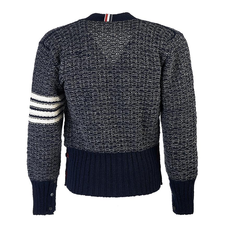 THOM BROWNE 4-Bar Tweed Mohair Cardigan for Men MKC510A Y1506 415