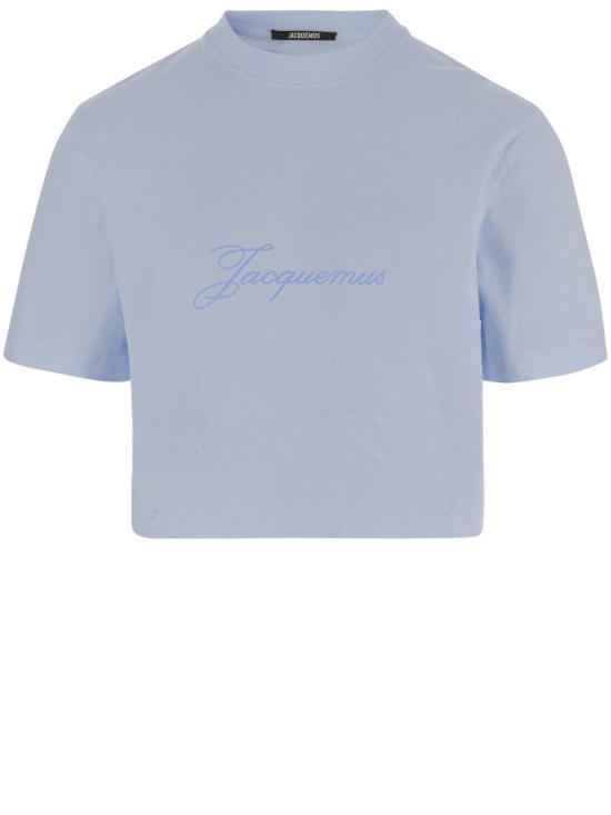 JACQUEMUS Blue Short Sleeve Cotton T-Shirt TSW00590 AJ00045 330