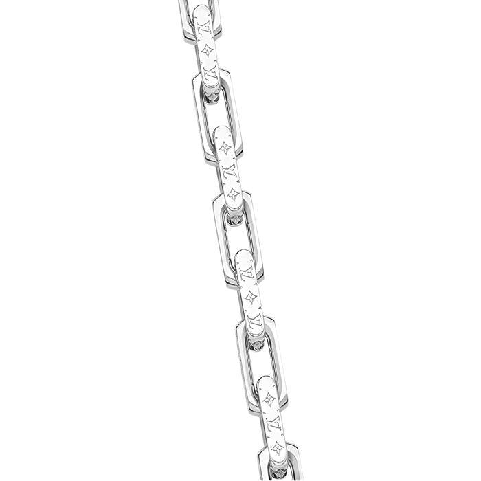 Louis Vuitton Monogram Chain Necklace Silver-Tone Men's Jewelry
