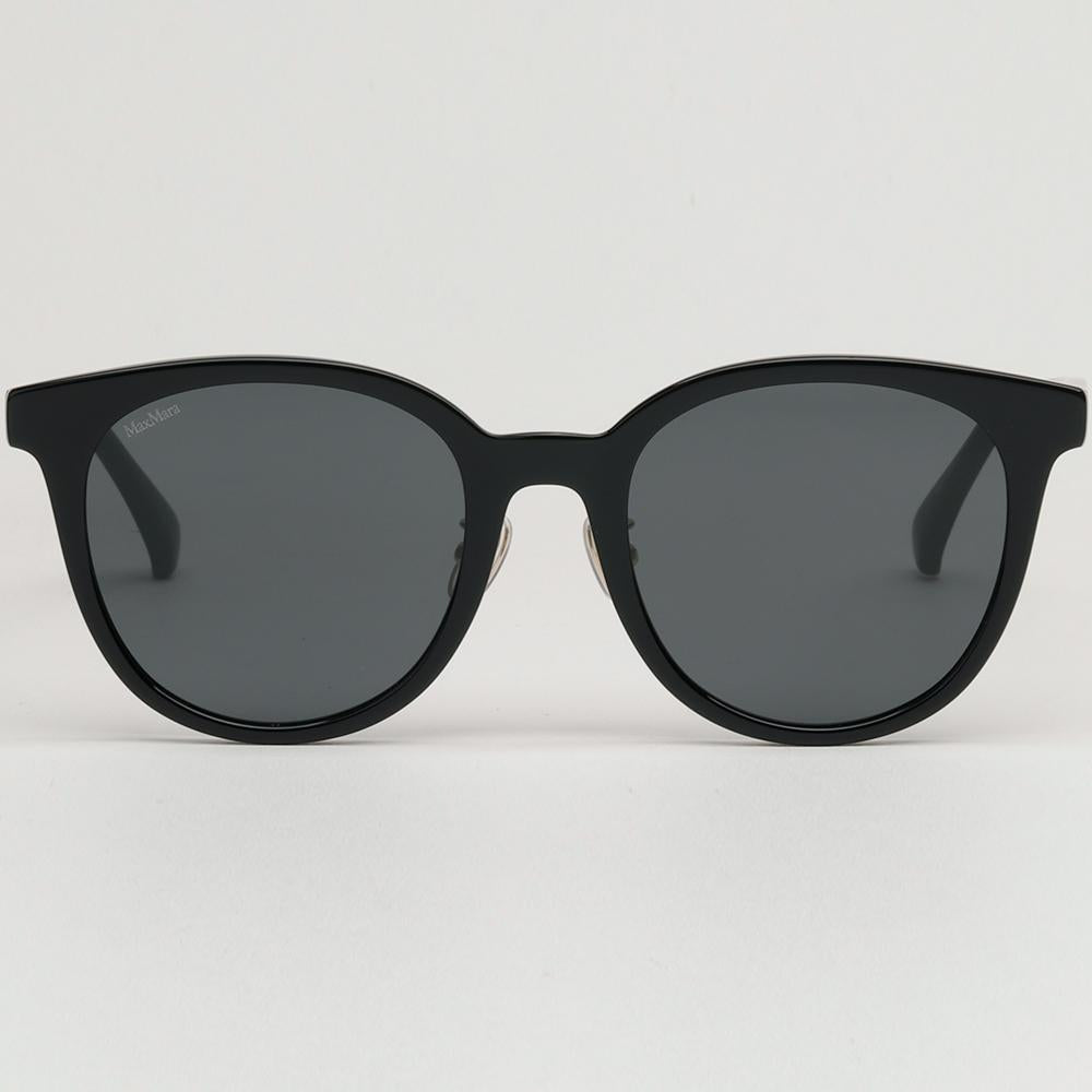 Max Mara Black Round Acetate Asian Fit Sunglasses MM0108K 01A