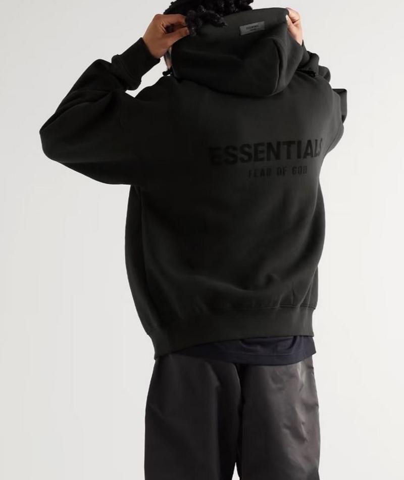 Fear of God Essentials The Core Collection Stretch Limo Black Hoodie