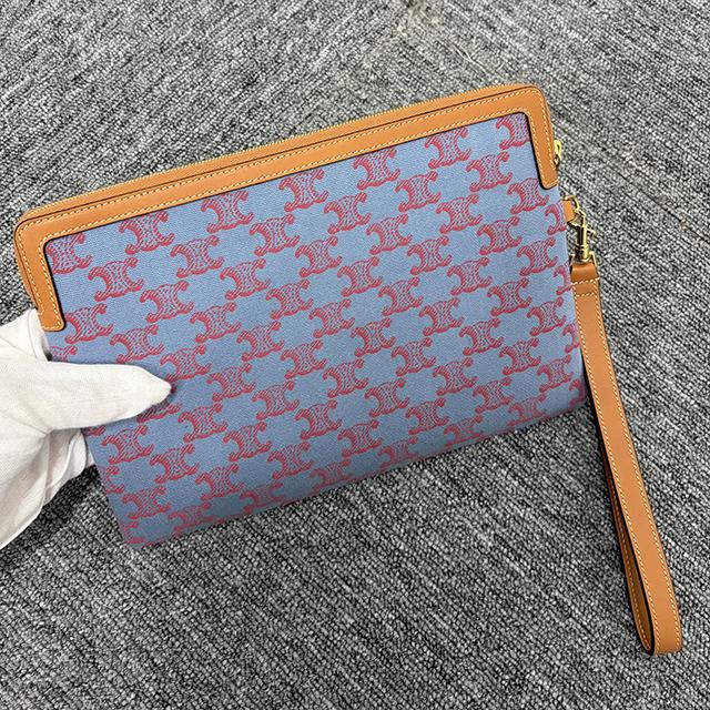 CELINE Triomphe Cuir Small Pouch Clutch Bag 10J503D37 GHU9