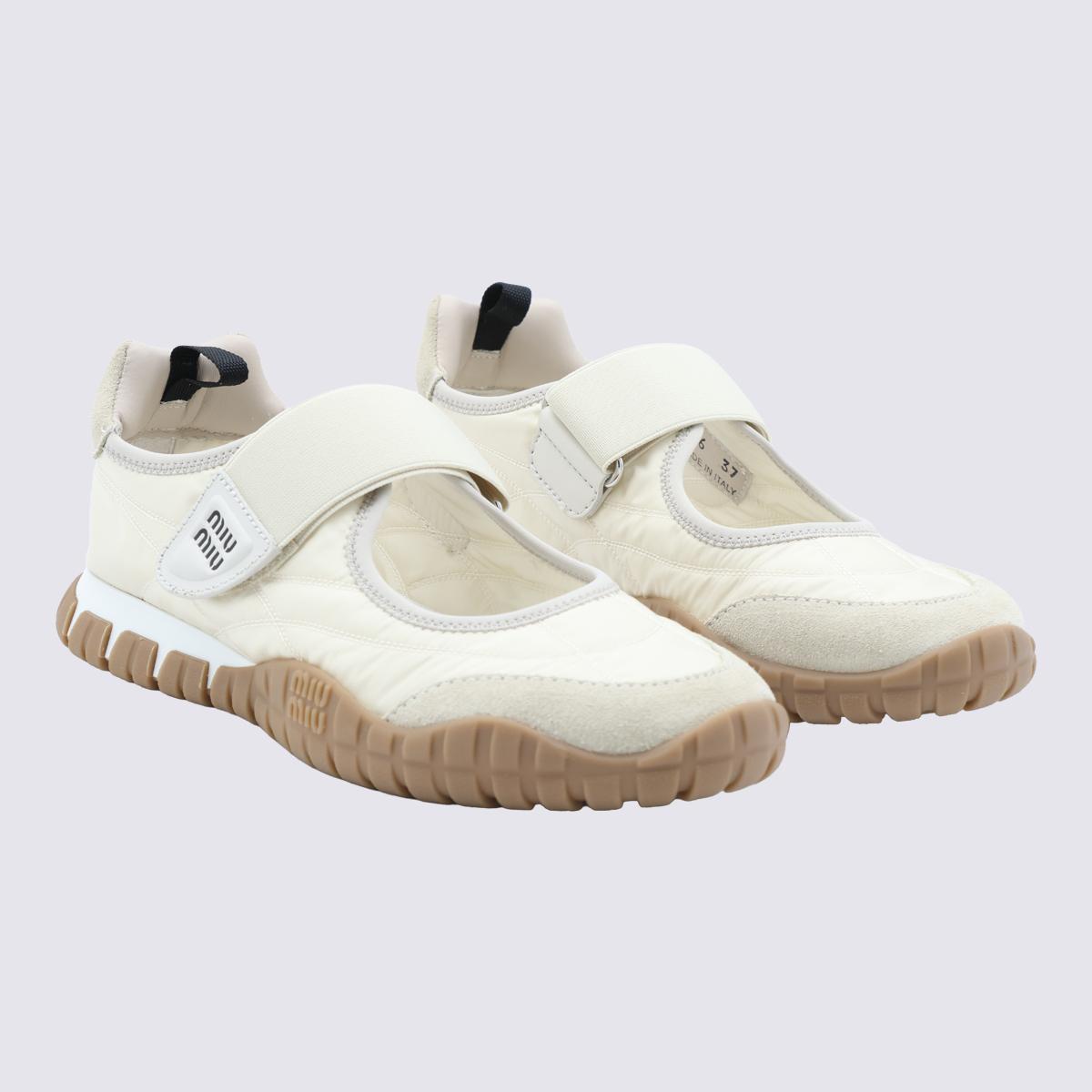 Miu Miu White Fabric Sneakers Women’s Casual Shoes