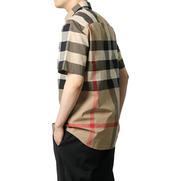 BURBERRY Men’s Check Short Sleeve Shirt 8079591