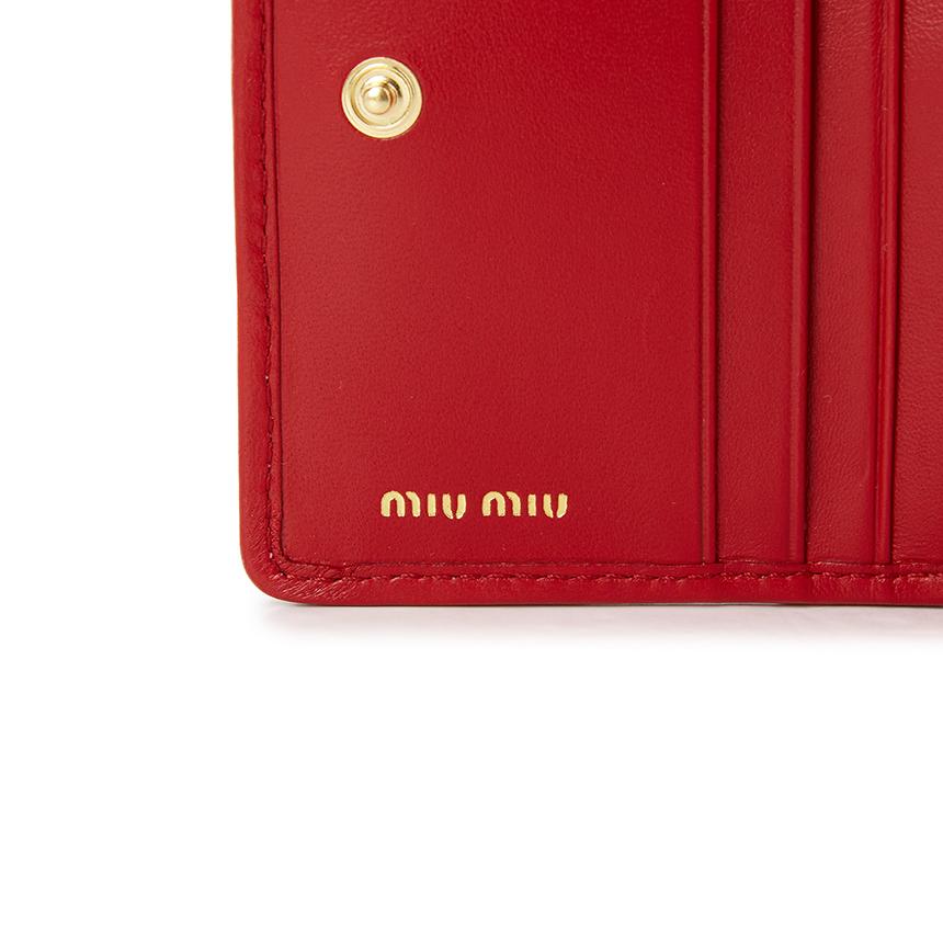 Miu Miu Matelassé Leather Compact Wallet 5MV204 AFPP F0011