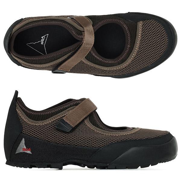 ROA Brown Black Loie Strap Low-Top Sneakers