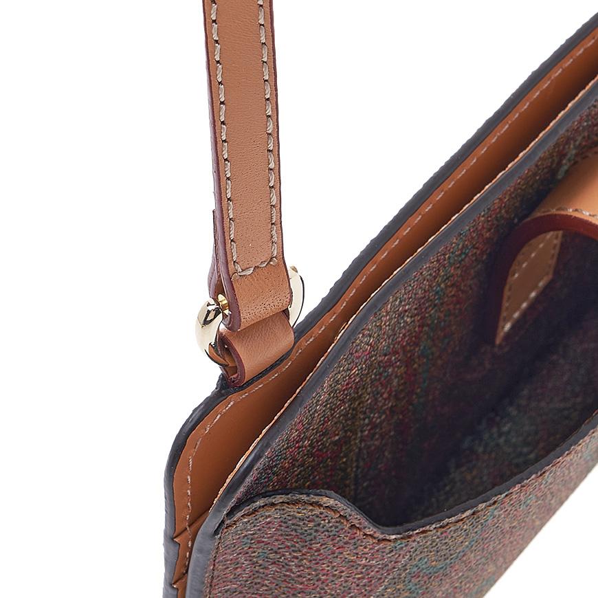 Etro Paisley Leather Phone Holder Crossbody Bag
