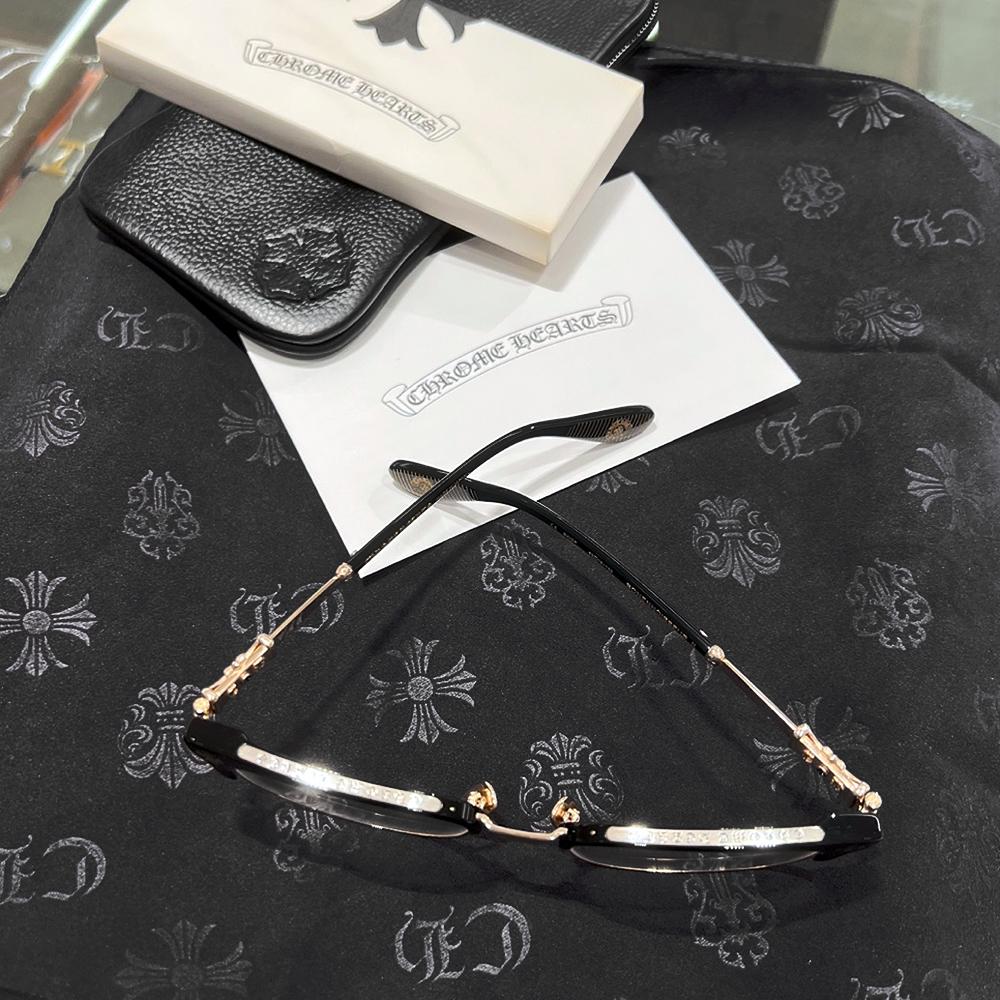 Chrome Hearts Black Gold-Tone Bonen Noisure II Eyeglasses