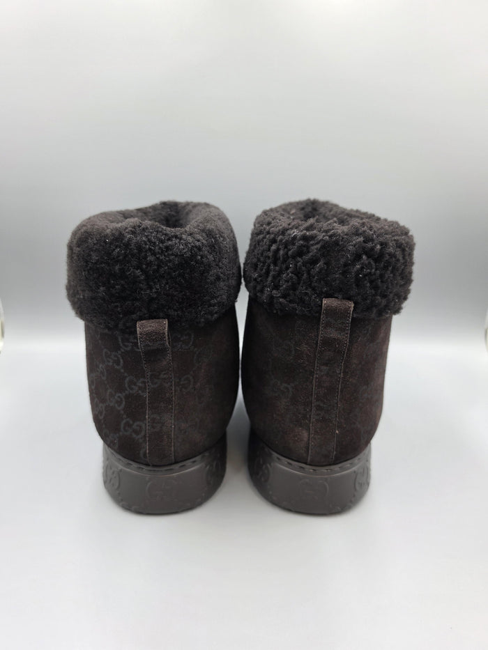 GUCCI Women’s Dark Brown Short Snow Boots 836561