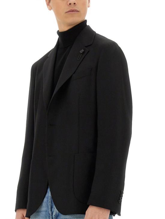 LARDINI Mens Suit Jacket ES949EESIF64504999 BLACK DOM