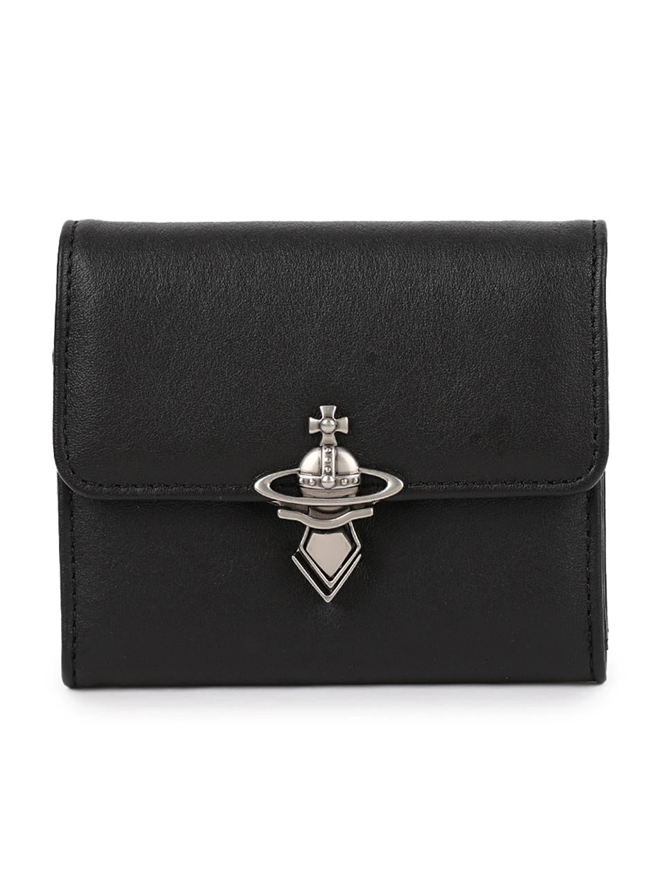 Vivienne Westwood Orb Clasp Leather Bifold Wallet Navy
