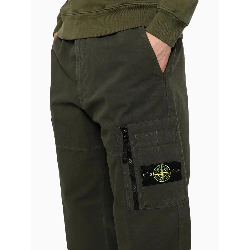 STONE ISLAND Organic Cotton Ripstop Cargo Pants Men Navy