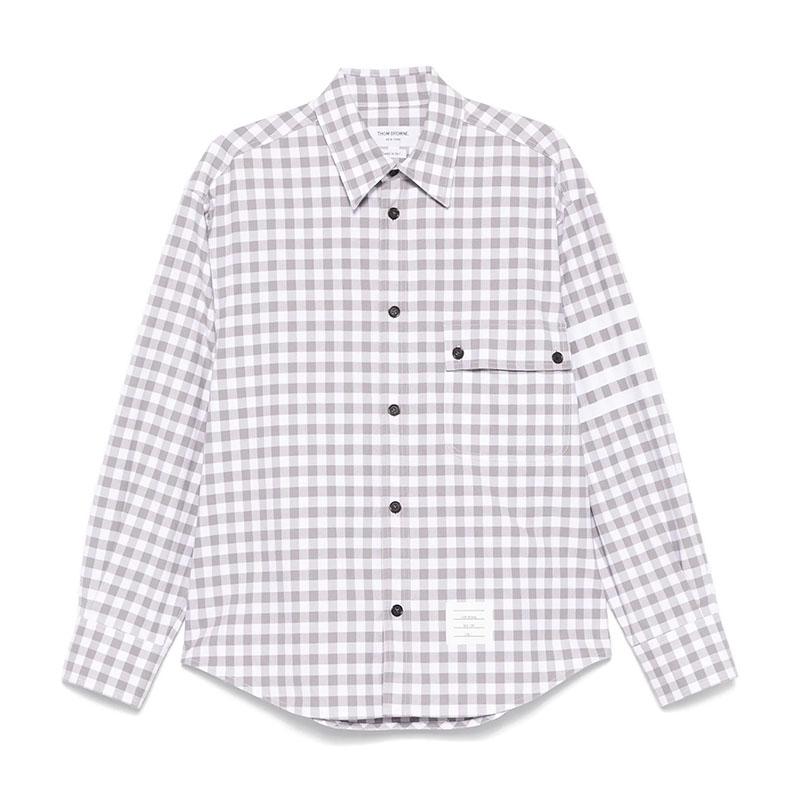 THOM BROWNE Gingham Check Oversized Long Sleeve Shirt MWL420A F0945 035