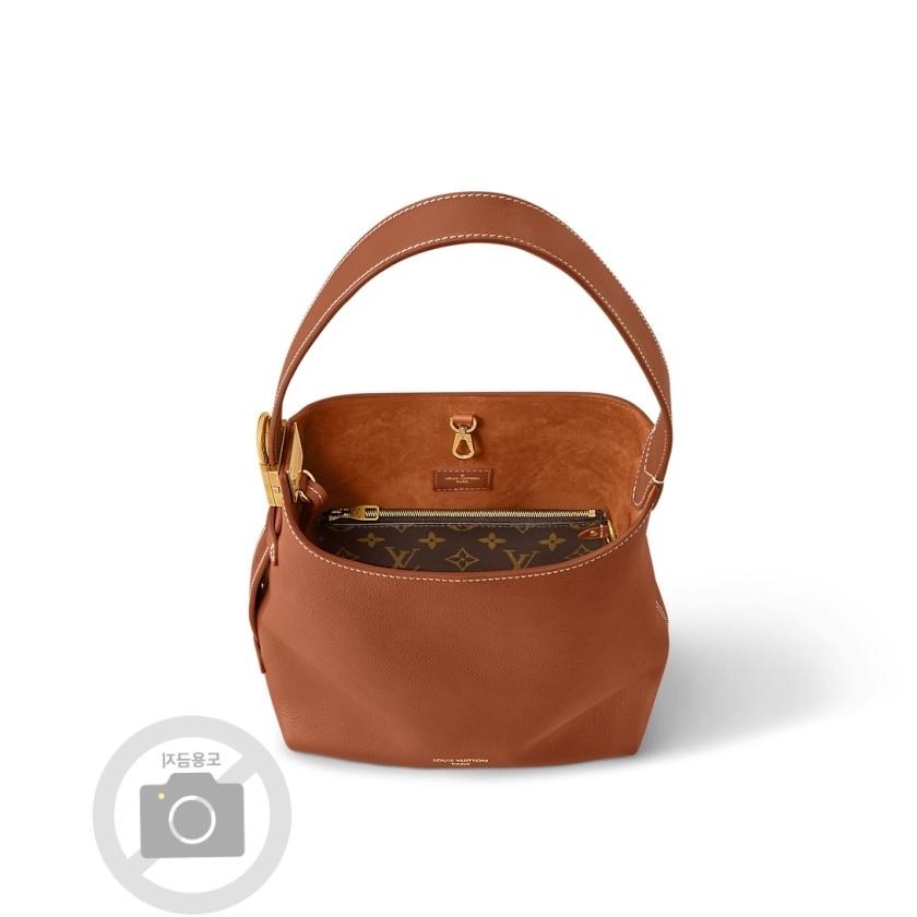 Louis Vuitton Low Key Hobo PM Black Leather Shoulder Bag for Women