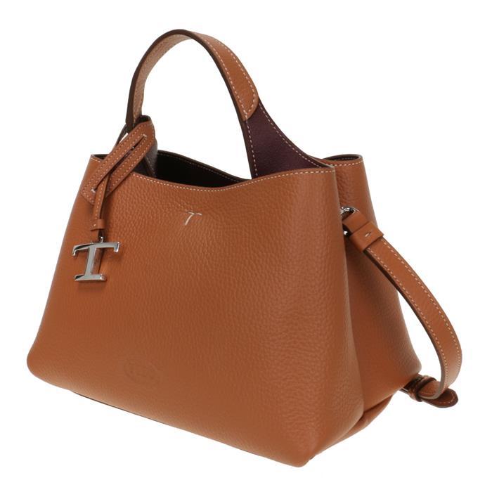 Tods Timeless Charm Micro Tote Bag Leather Beige