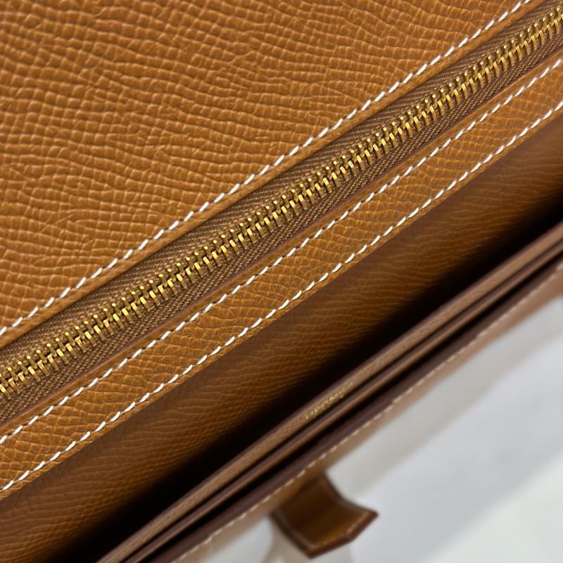 HERMES Bearn Long Wallet Epsom Leather Gold with Gold Hardware