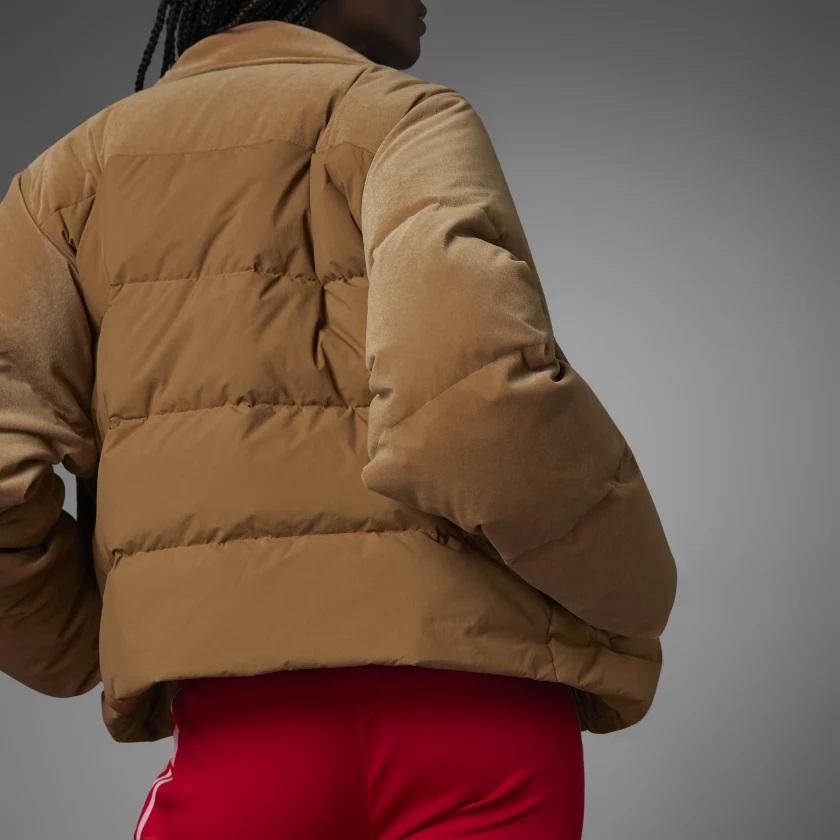 Adidas Originals Velvet Puffer Jacket Brown Unisex