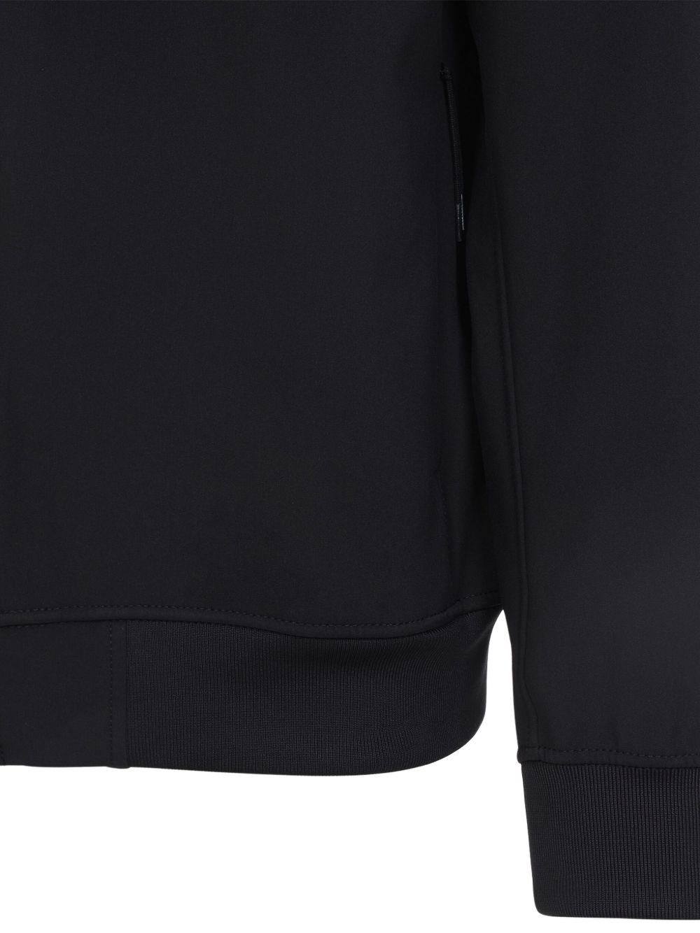 STONE ISLAND Black Hooded Zip-Up Jacket for Men K2S15Q100004 S0B22 V0029