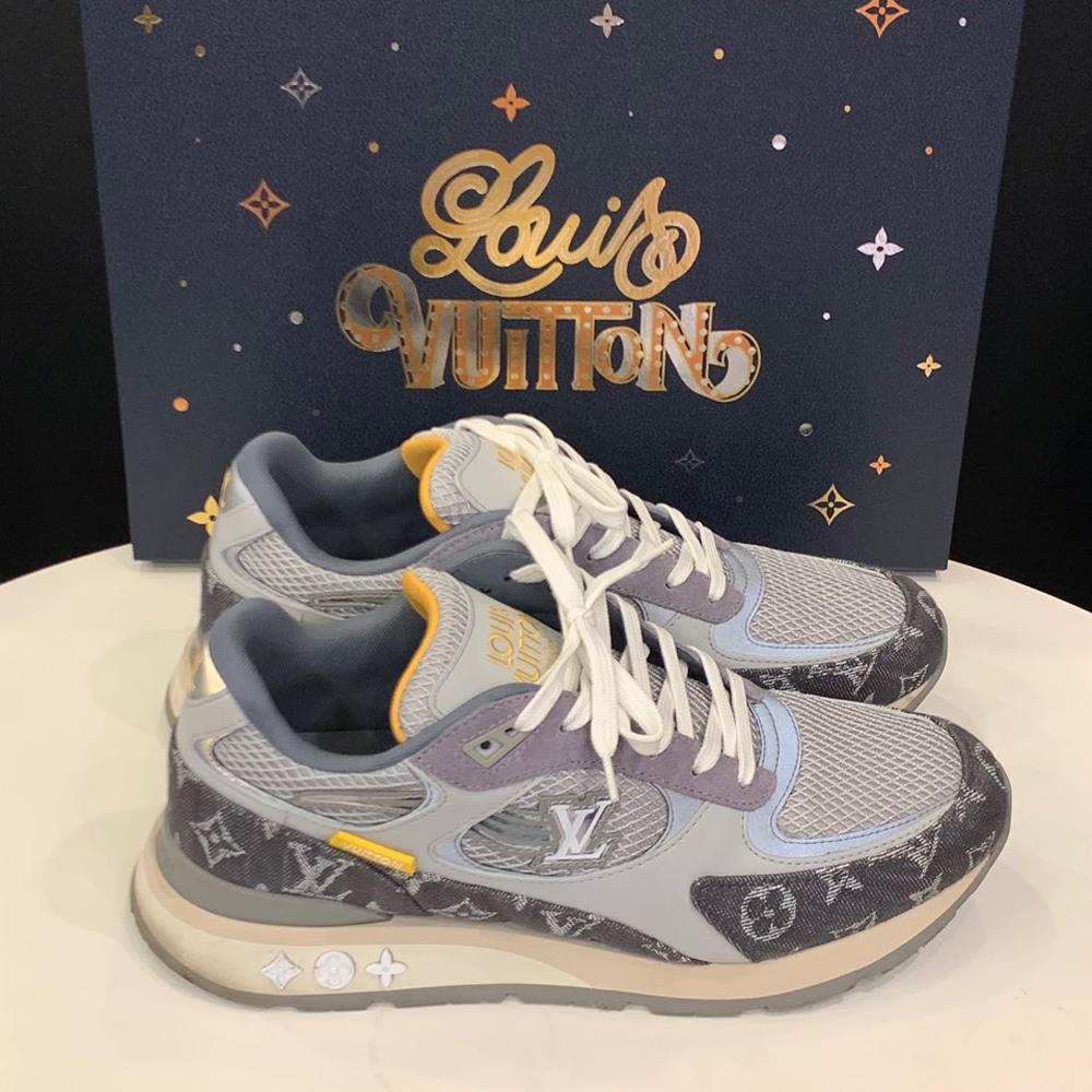 Louis Vuitton Denim Gray Run Away Low Top Sneakers Unisex