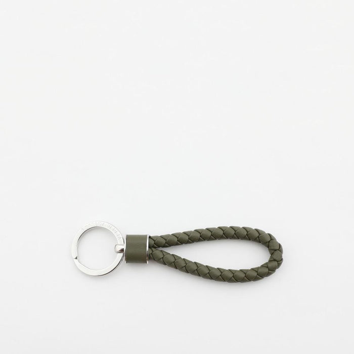 Bottega Veneta Intrecciato Silver Metal Keyring