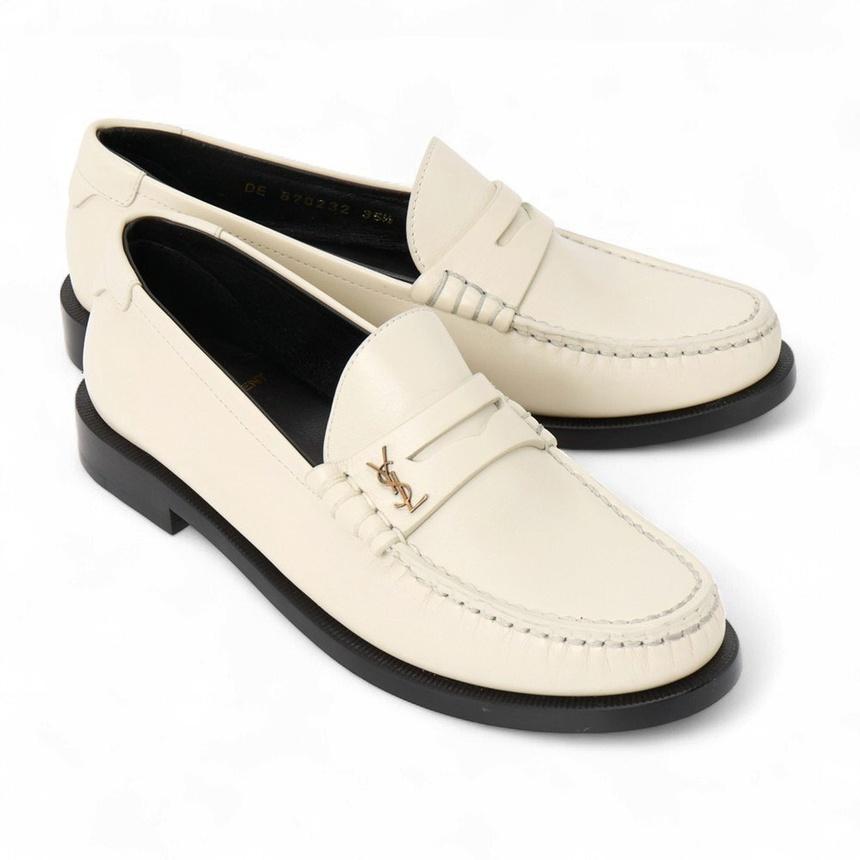 Saint Laurent Monogram Penny Leather Loafers Women’s Flat Shoes