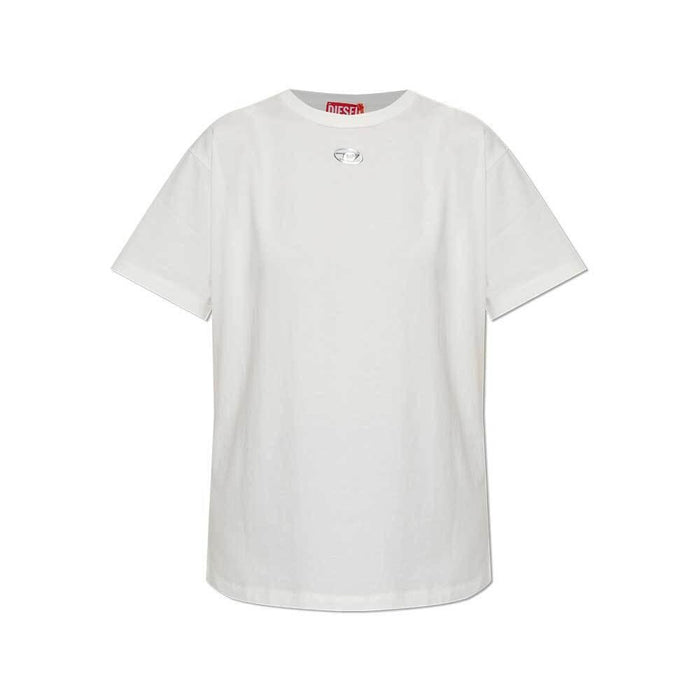 DIESEL White Cotton Logo T-Shirt Women