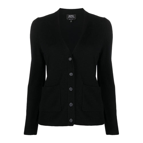 A.P.C. Louisa Cardigan Black Wool-Blend Knit