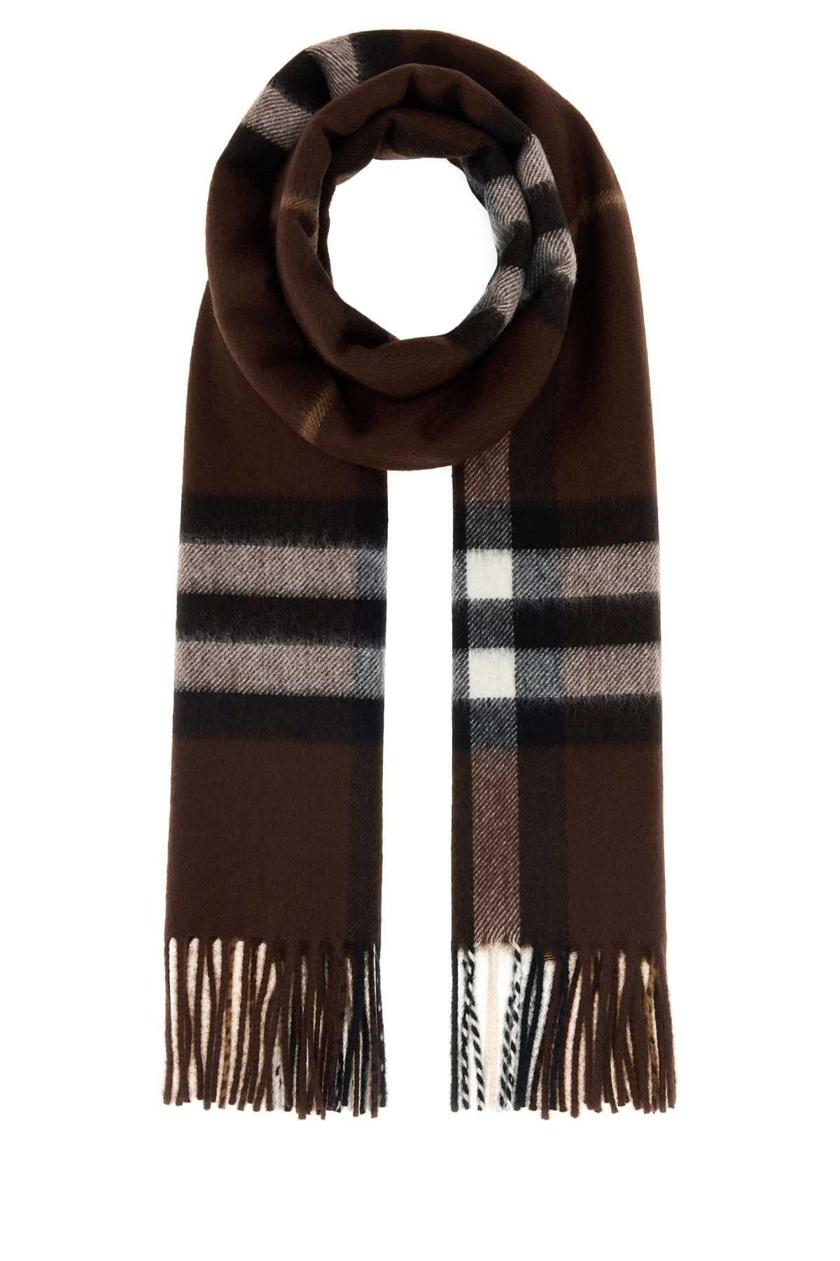 BURBERRY Beige Check Wool Scarf