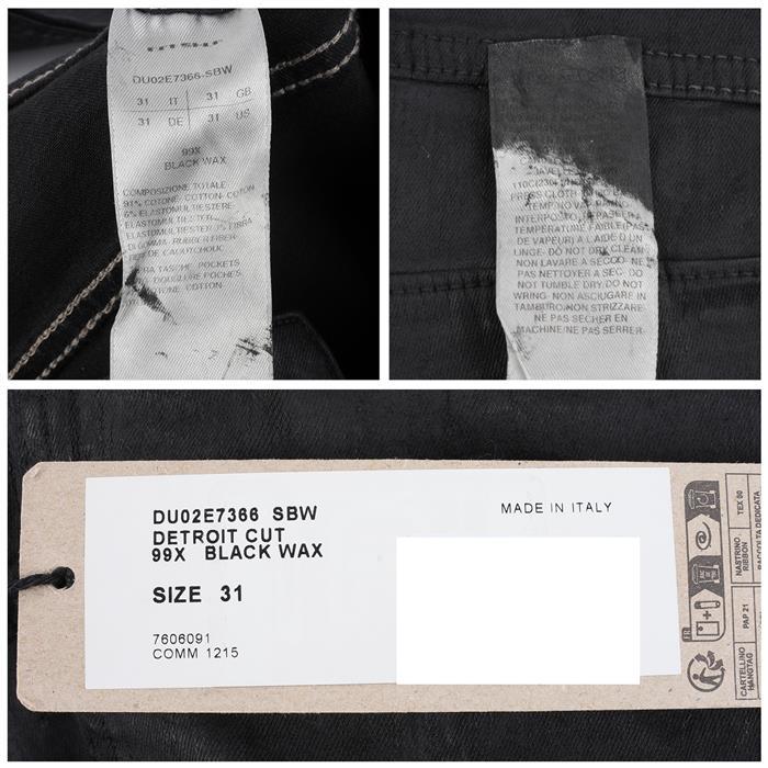 Rick Owens Darkshadow Detroit Stretch Denim Pants Black