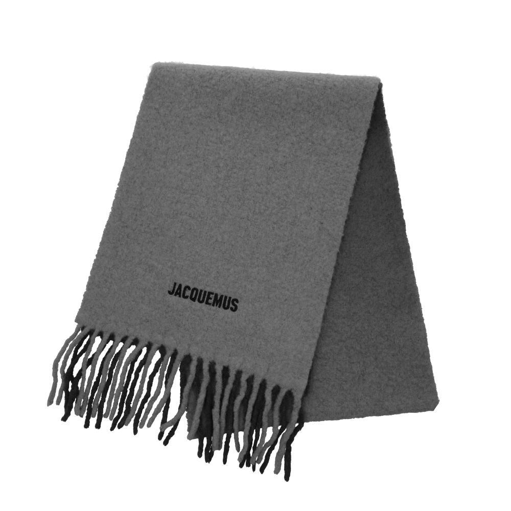 JACQUEMUS Gradient Alpaca Fringe Scarf Gray ACU00574 AOT4032