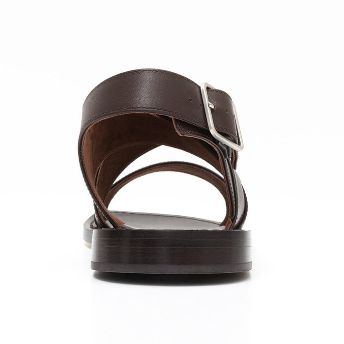 Loro Piana Brown Leather Ankle Strap Sandals Men FAN1330