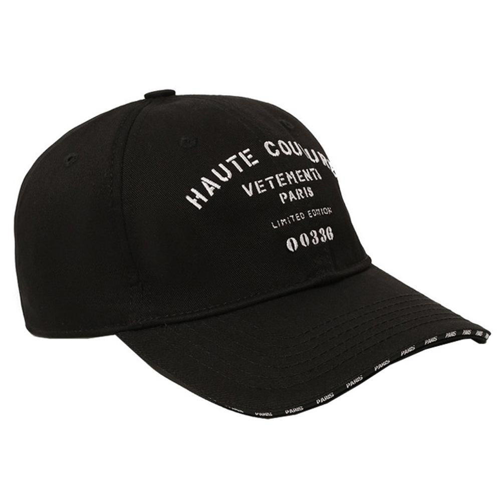Vetements Haute Logo Embroidered Black Cap