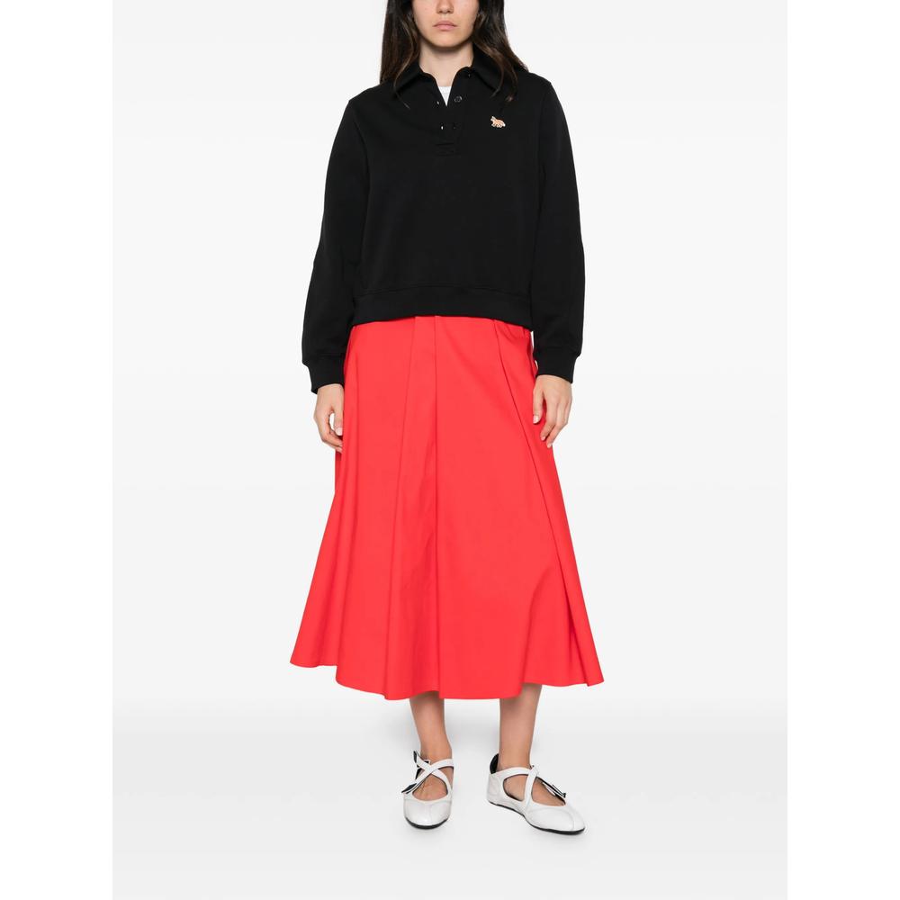 Maison Kitsune Black Cotton Logo Sweatshirt for Women