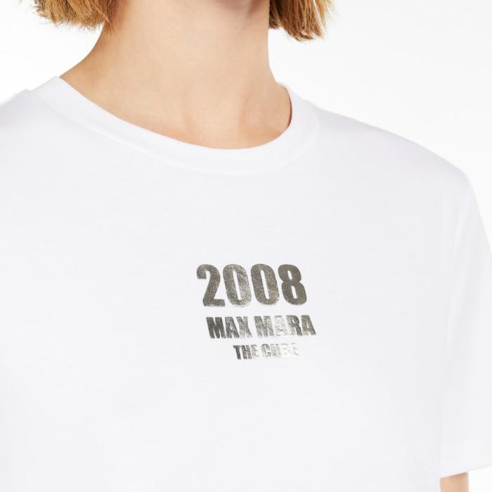 Max Mara QUIETO Logo Print Short Sleeve T-Shirt White