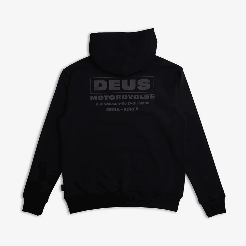 Deus Ex Machina Barrett Hoodie Black Men's Pullover Sweatshirt DMF238098 BLK