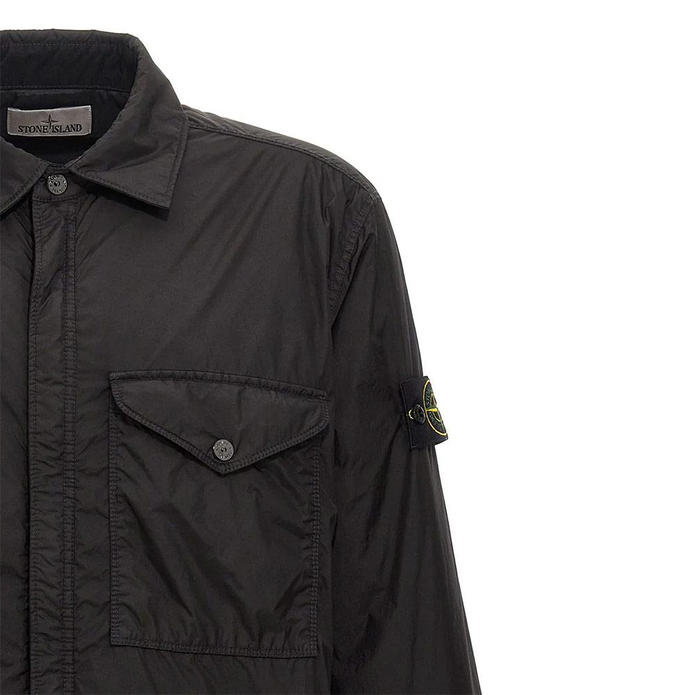 STONE ISLAND Crinkle Reps Nylon Overshirt Jacket Black Men's 8115Q0123 V0029