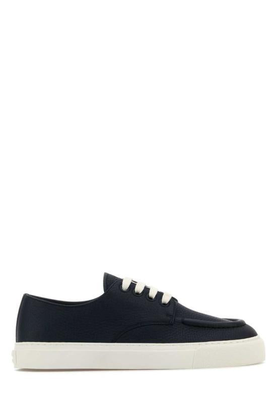 PRADA Round Toe Lace-Up Low Top Sneakers Black Leather 2EE427 FG000 MN0 F0216