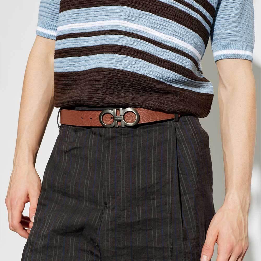Ferragamo Reversible Gancini Leather Belt Men