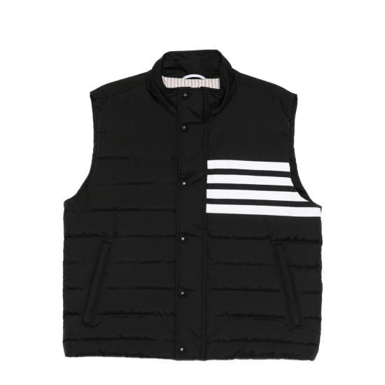 THOM BROWNE Shiny Ripstop Lightweight Down 4-Bar Vest Black