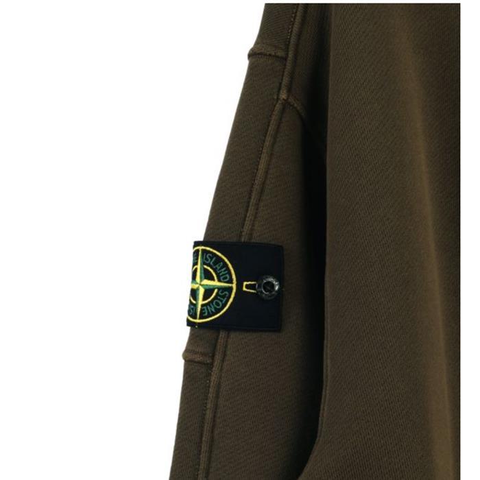 STONE ISLAND Logo Patch Oversized Sweatshirt Men’s Green Cotton