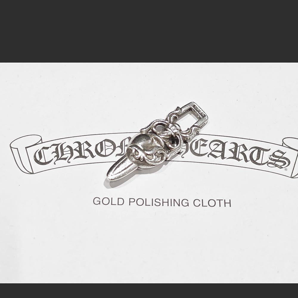 Chrome Hearts Heart Dagger Pendant Charm Necklace Unisex