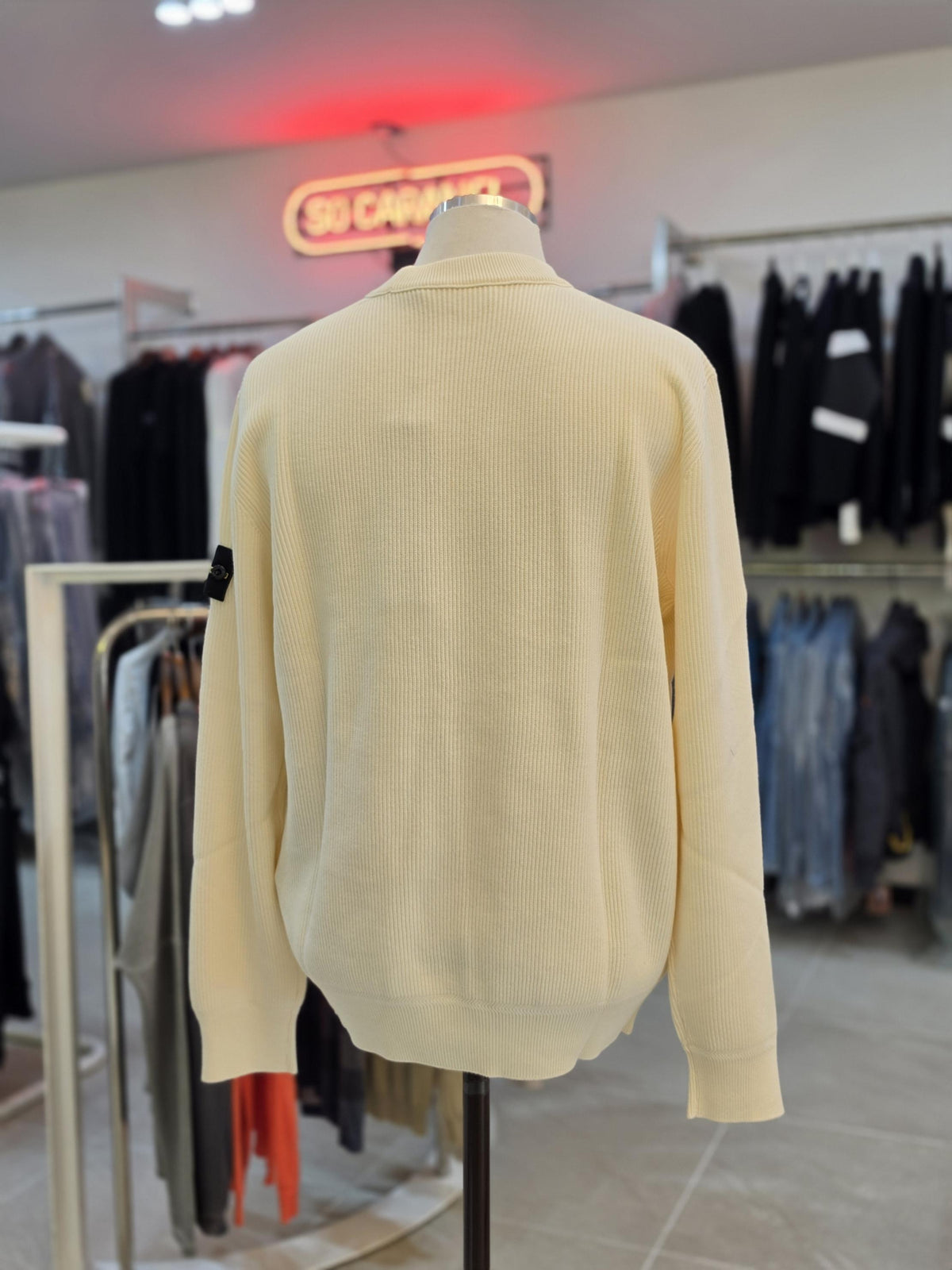 STONE ISLAND Soft Organic Cotton White Men’s Sweater Knit Top