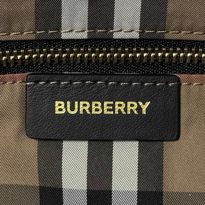 BURBERRY Black Nylon Tote Shoulder Bag with Lettering Logo 81092721