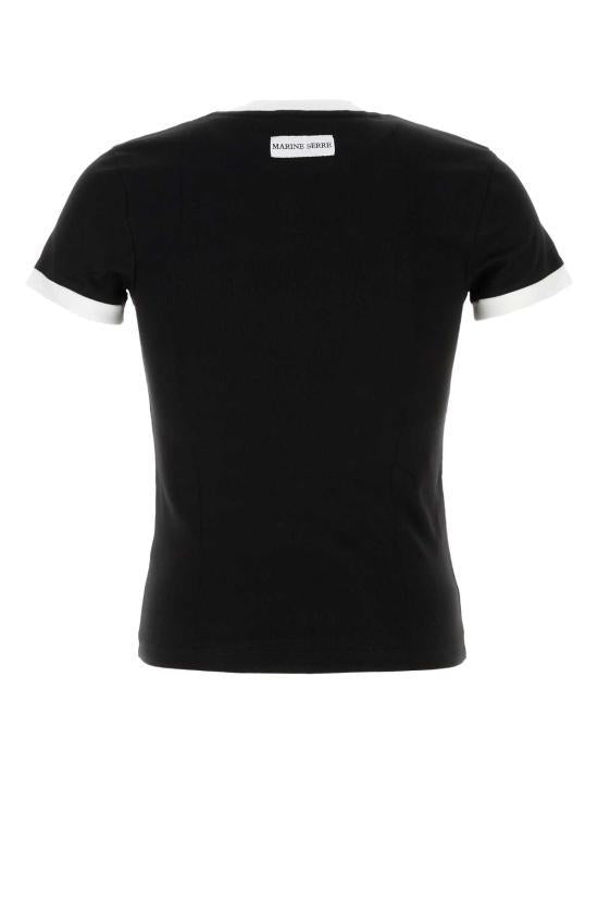 Marine Serre Black Short Sleeve T-Shirt