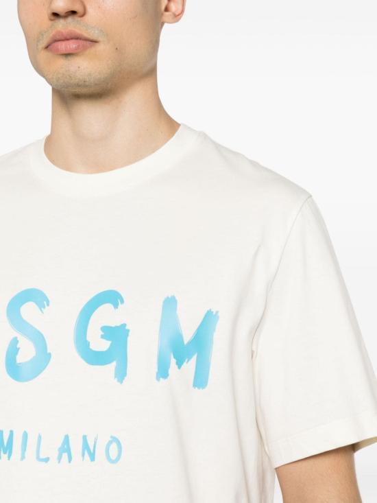 MSGM Short Sleeve T-Shirt for Men 3640MM51024700202 IVORY DOM