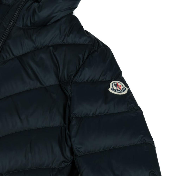 Moncler Navy Logo Patch Belted Down Puffer Jacket Women 1A00030 597YF 778